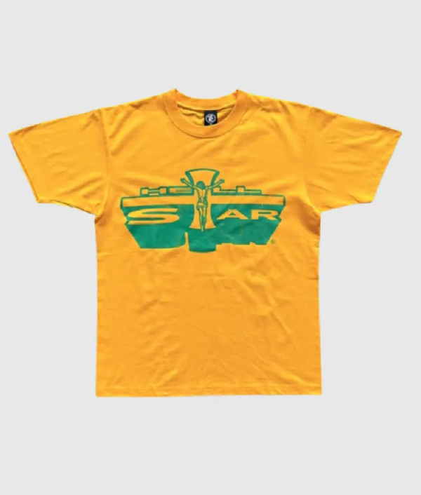 Hellstar T-Shirt Jesus Emblem Yellow | Buy Hellstar T-Shirt Jesus Emblem Yellow Online | Where To Buy Hellstar T-Shirt Jesus Emblem Yellow