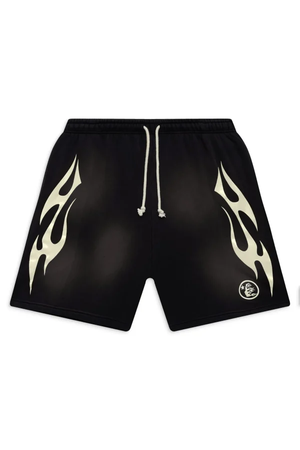 Hellstar Flame Black Shorts