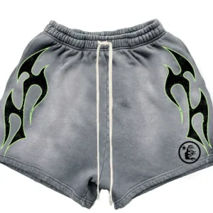 Hellstar Flame Shorts Grey